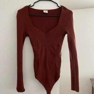 ABERCROMBIE & FITCH RED KNIT BODYSUIT